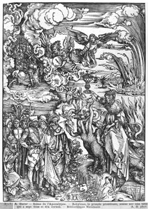 Escena del Apocalipsis, la gran ramera babilónica de Albrecht Dürer